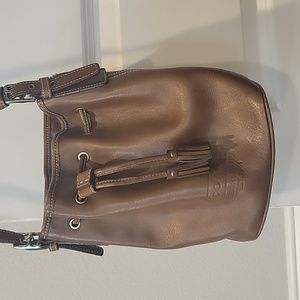 Small Brown Leather Coach Bucket Purse